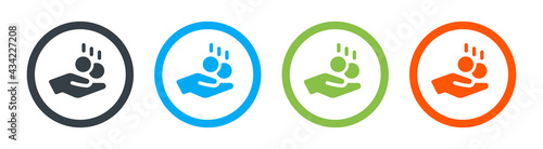 Hand receive money icon vector. Concept of earning cash.