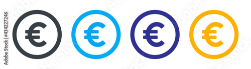Money euro icon. Vector illustration photo