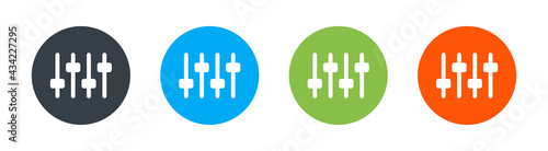 Adjustment, level, volume icon on white background.