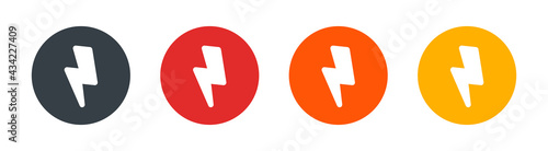 Lightning bolt, thunderbolt icon vector sets