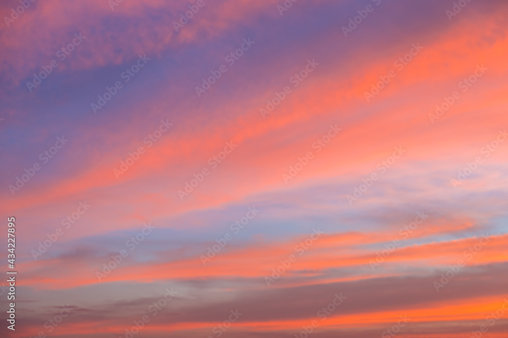 Beautiful sunset twilight sky  with clouds natural background