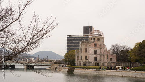 Atomic Dome and surrounding area It emphasizes the catastrophe as a result of the war.