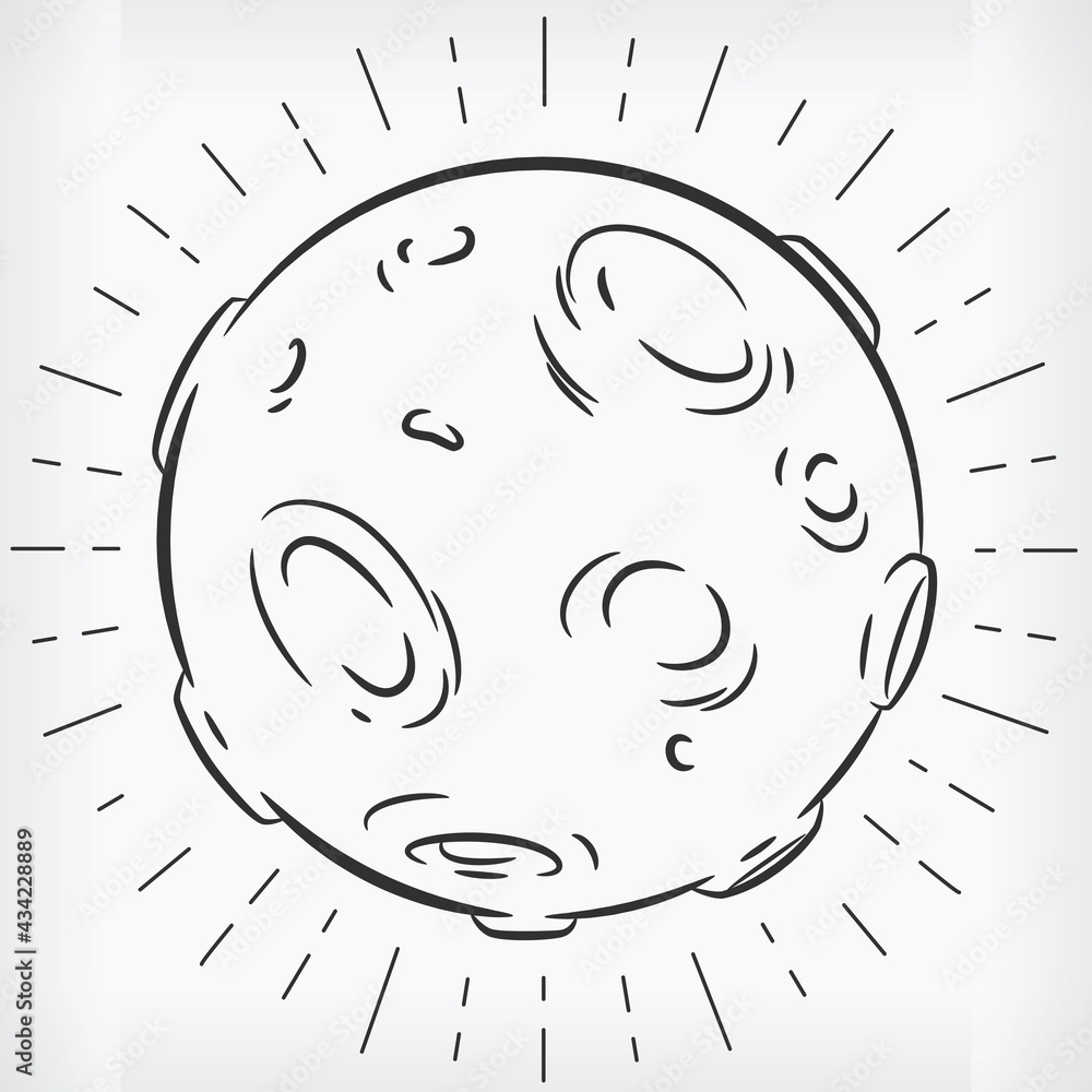 Doodle Full Moon Hand Drawn Sketch Vector Illustration Clipart Doodle Full Moon Hand Drawn Sketch Vector Illustration Clipart