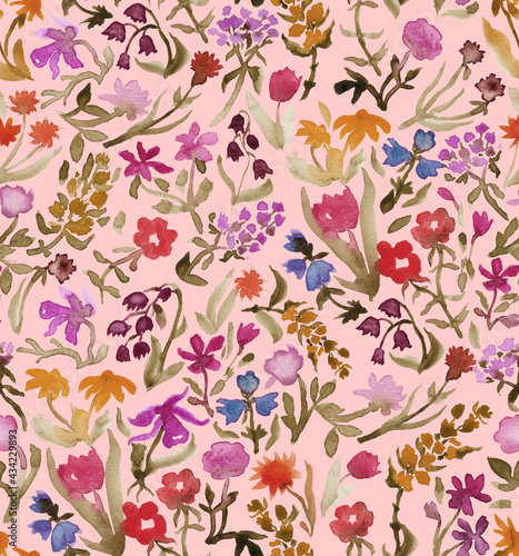Tiny little flowers. Floral seamless pattern in cottagecore style