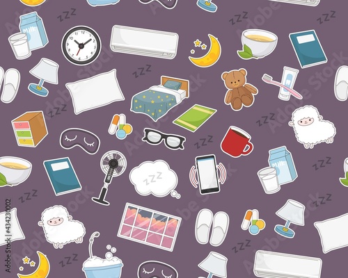 Vector flat seamless texture pattern sleep better