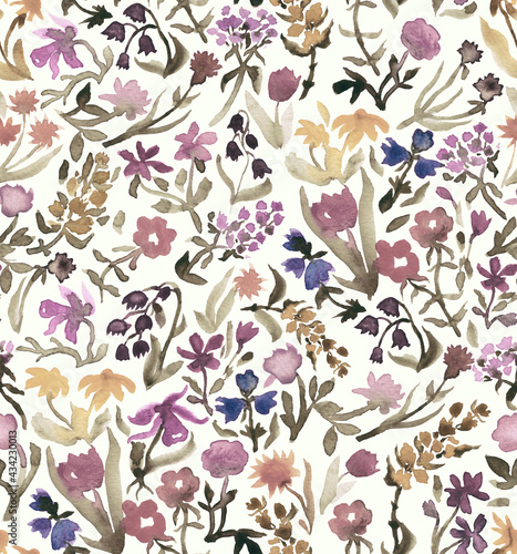 Tiny little flowers. Floral seamless pattern in cottagecore style © Арина Трапезникова