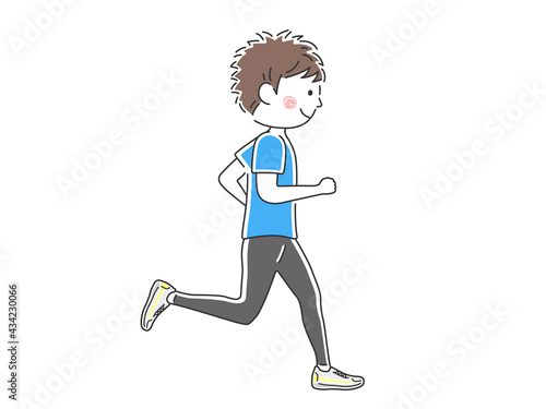 ランニングする男性のイラスト