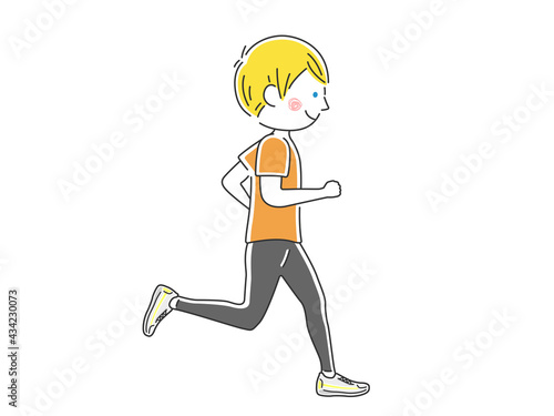 ランニングする男性のイラスト