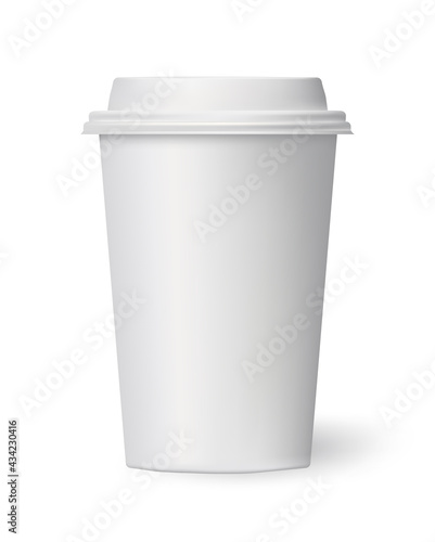 white coffee cup to go on white background. vector illustration
