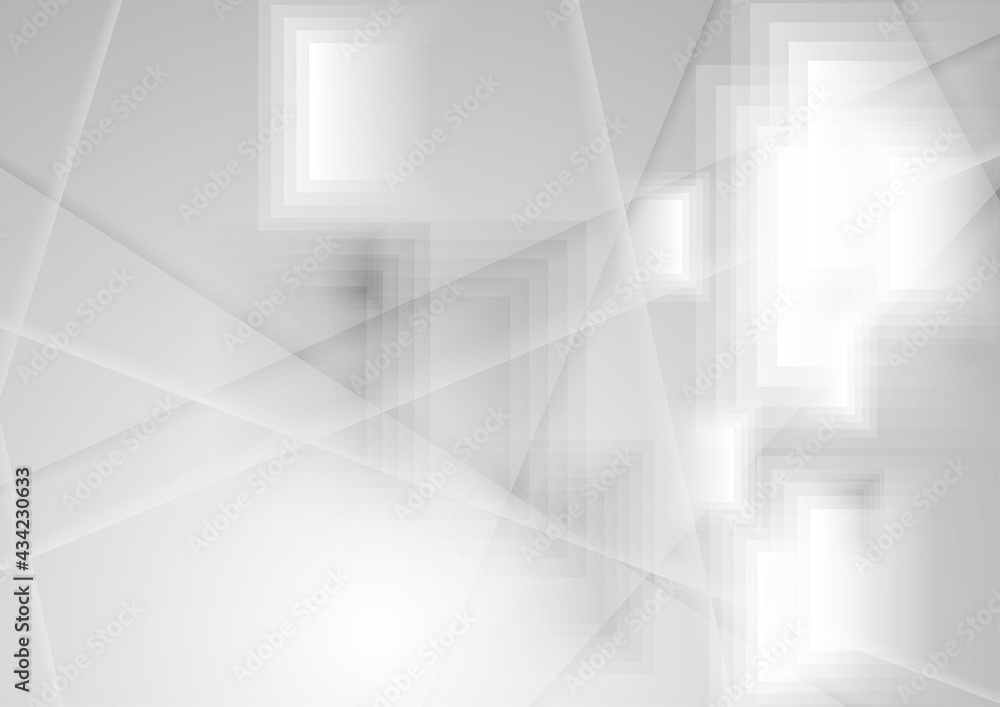 Grey abstract technology geometric web background. Modern vector design