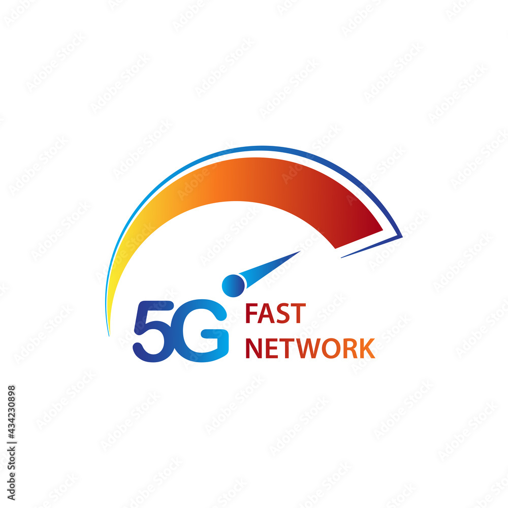 5G logo network speed circuit technology illustration in isolated white background, broadband telecommunication wireless internet concept 5G logo network speed circuit technology illustration in isolated white background, broadband telecommunication wireless internet concept