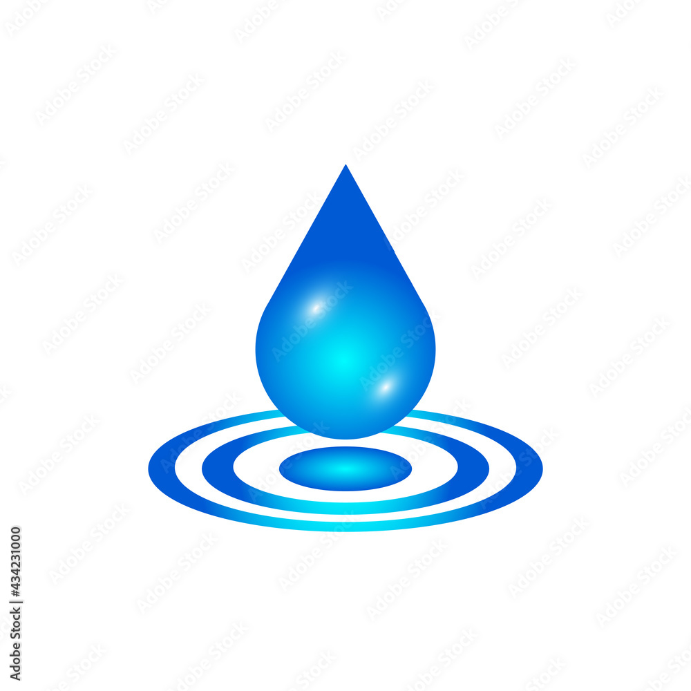 3d water drop logo template design vector in isolated white background 3d water drop logo template design vector in isolated white background