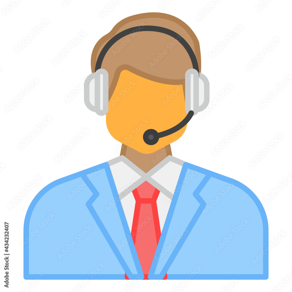 A flat design, icon of call center A flat design, icon of call center