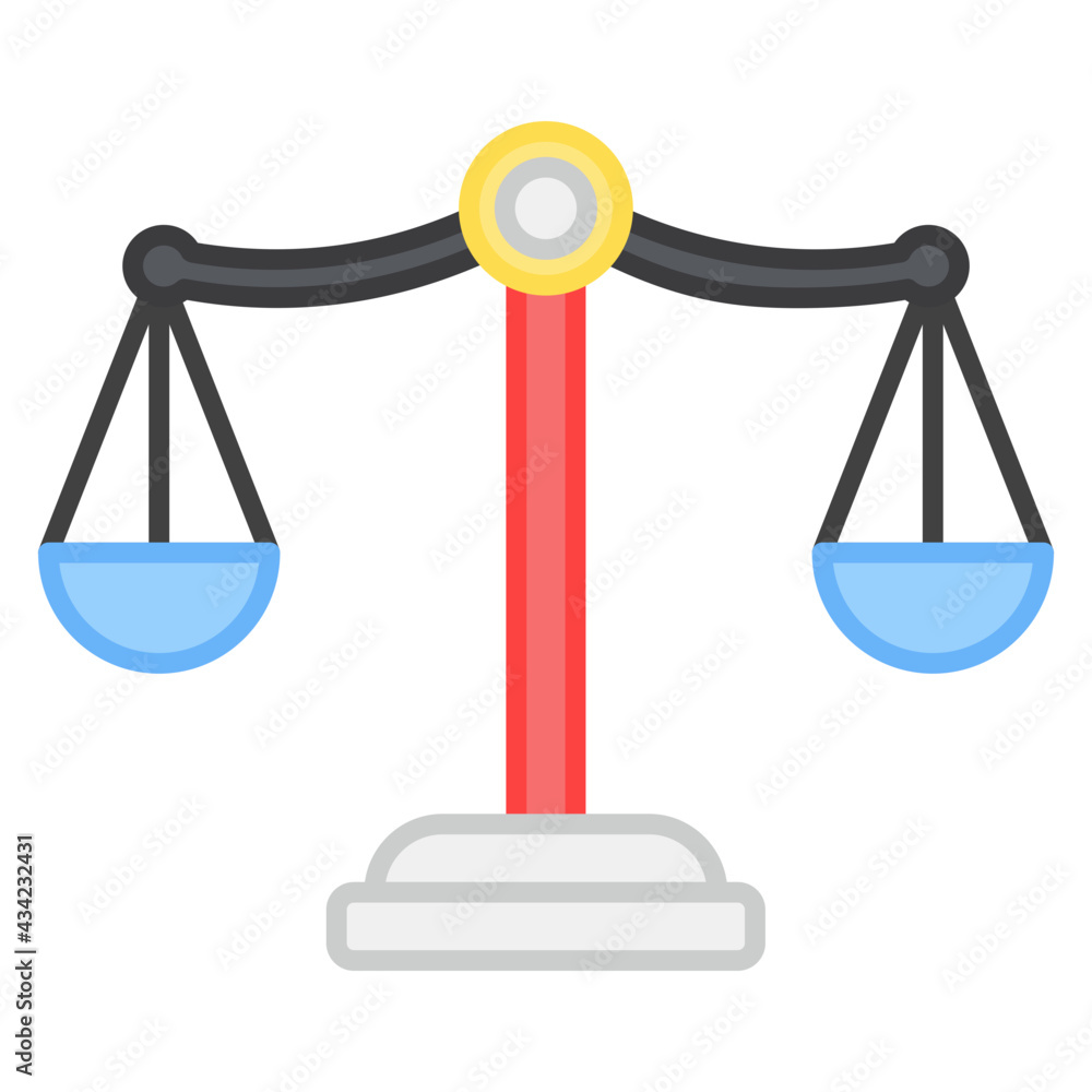 A flat design, icon of justice A flat design, icon of justice