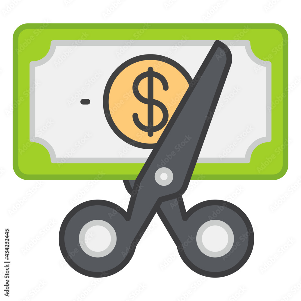 A flat design, icon of cut price A flat design, icon of cut price
