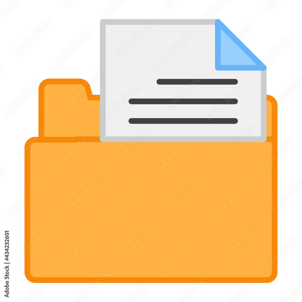 A flat design, icon of folder document
