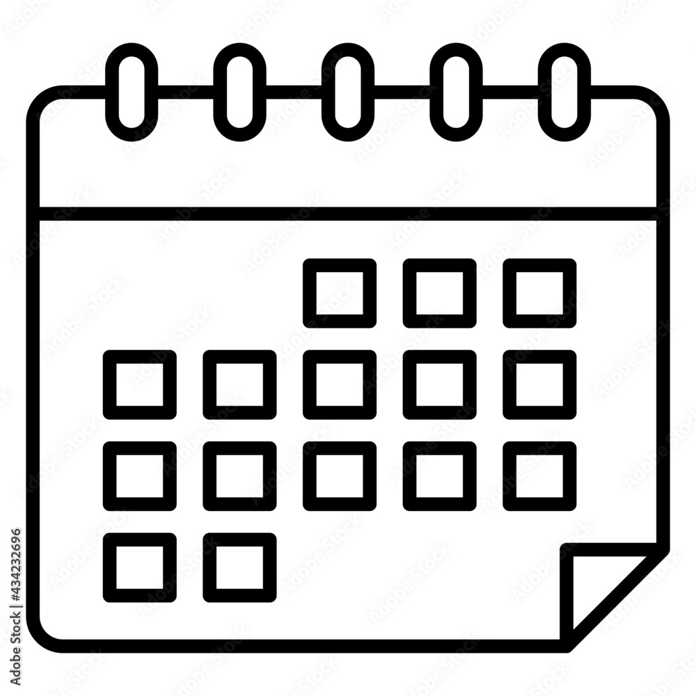 A linear design, icon of calender A linear design, icon of calender