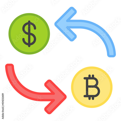 A flat design, icon of money exchange