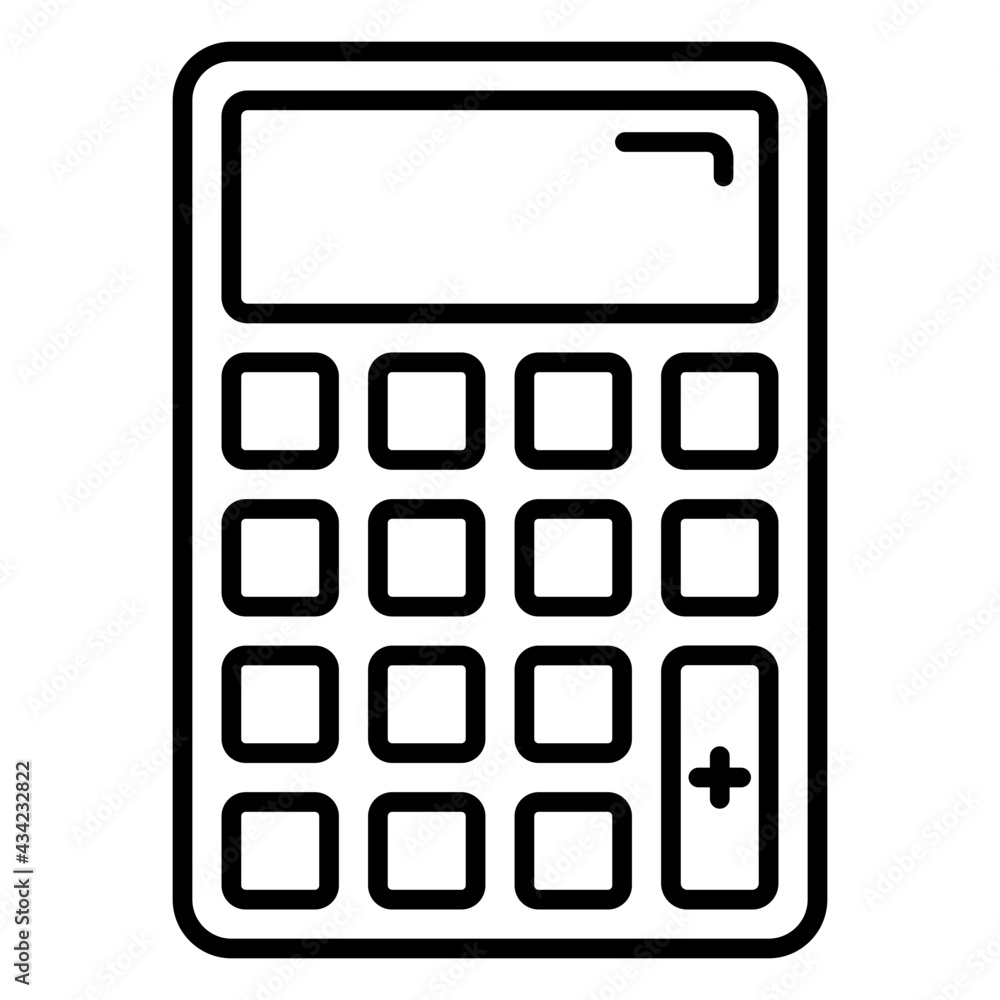 A linear design, icon of calculator A linear design, icon of calculator