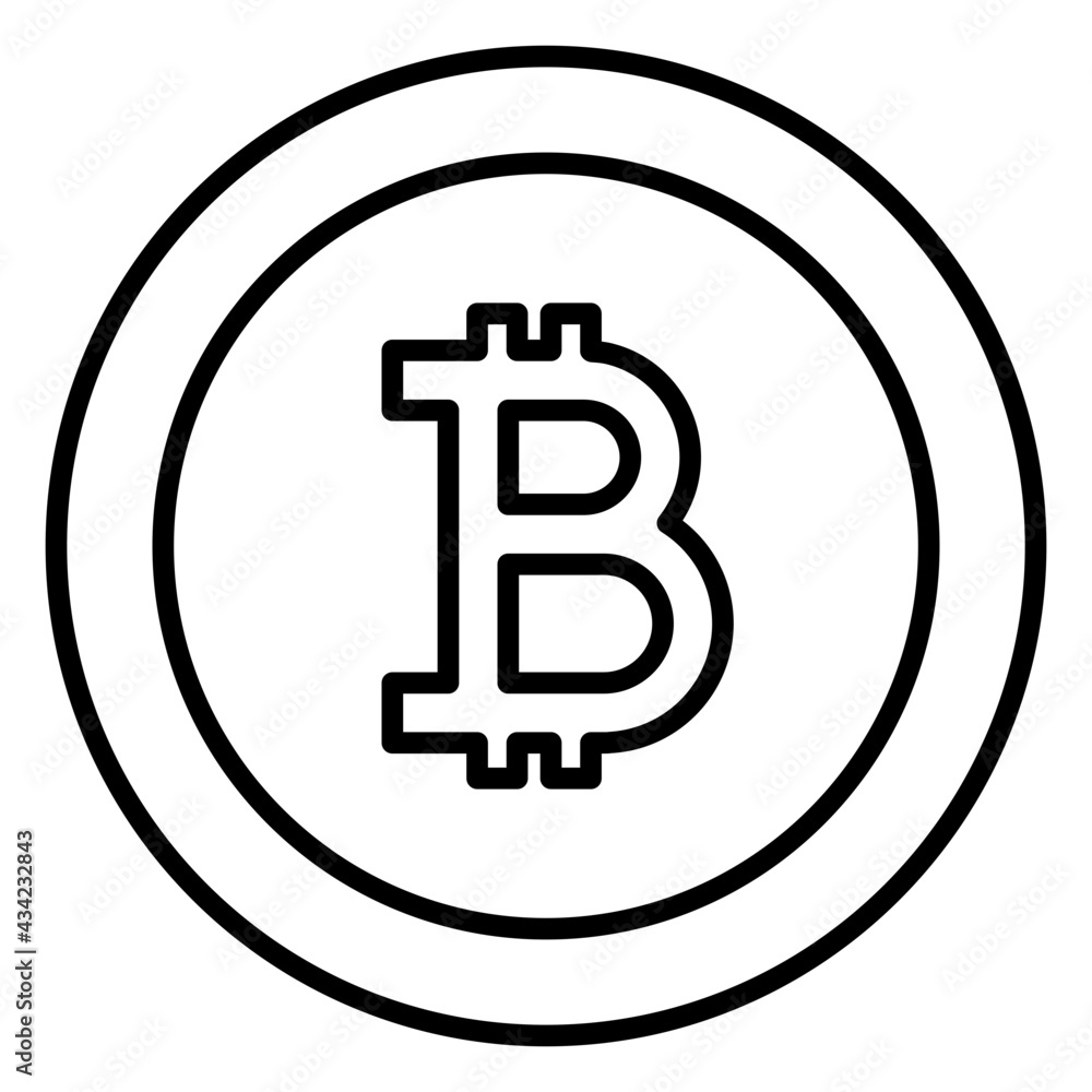 A linear design, icon of bitcoin A linear design, icon of bitcoin