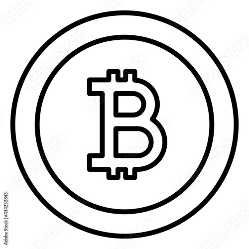 A linear design, icon of bitcoin