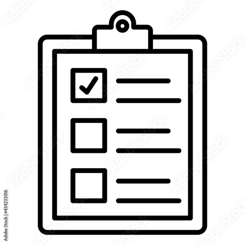 A linear design, icon of checklist