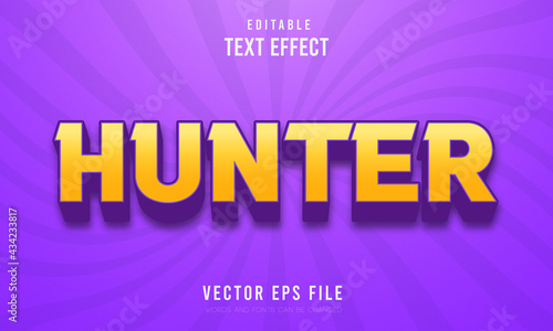 Hunter editable 3d text effect