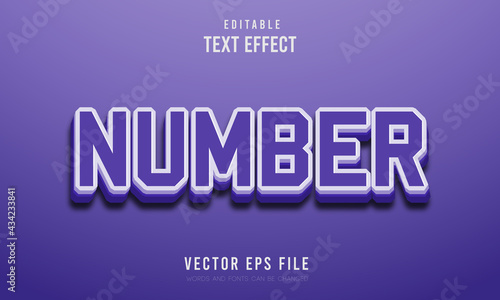 Number editable 3d text effect