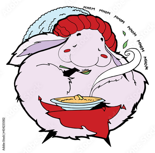 Troll eats porridge with butter