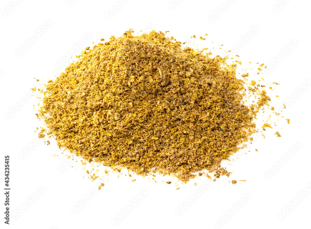 pile of spice mix khmeli suneli closeup on white pile of spice mix khmeli suneli closeup on white