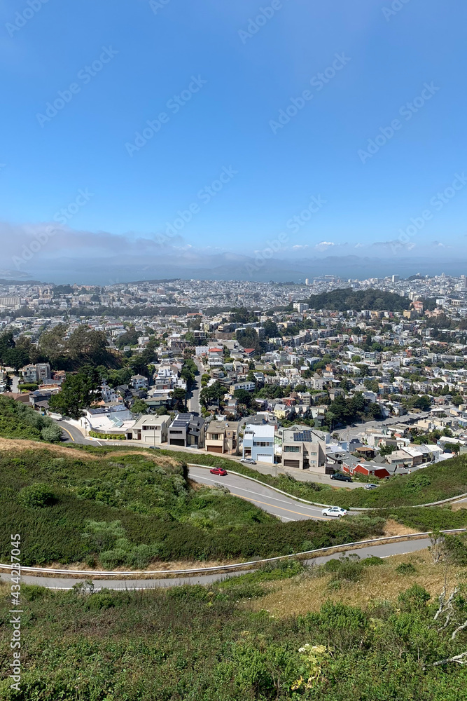 Fototapeta premium aerial view on the Twin Peaks