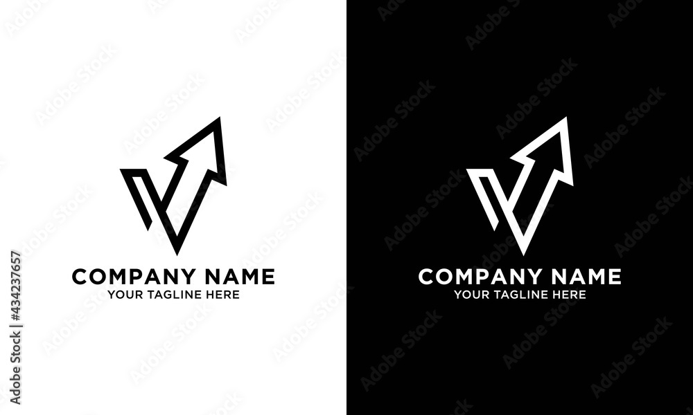letter v check arrow logo design letter v check arrow logo design