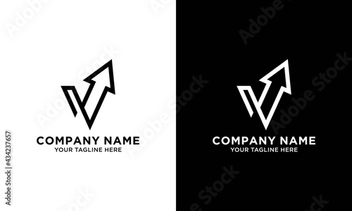 letter v check arrow logo design