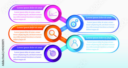 Vector illustration Data Business. chart of graph, diagram with steps, options, parts or processes. template for presentation. Creative design for infographic. 