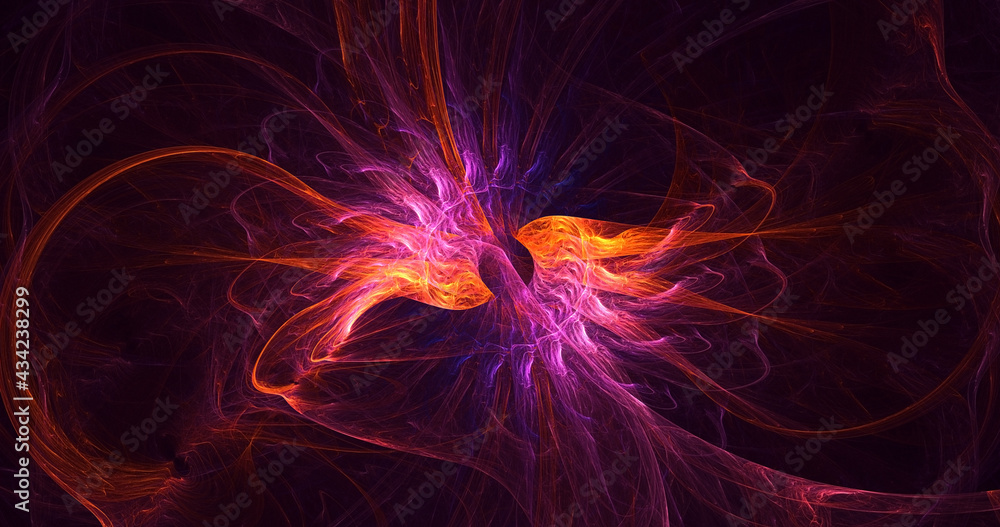 Naklejka premium 3D rendering abstract fractal light background