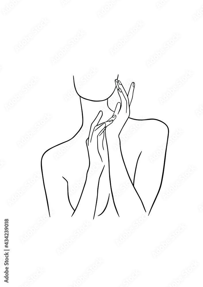 Drawing of a woman in one line. Drawing of a woman in one line.