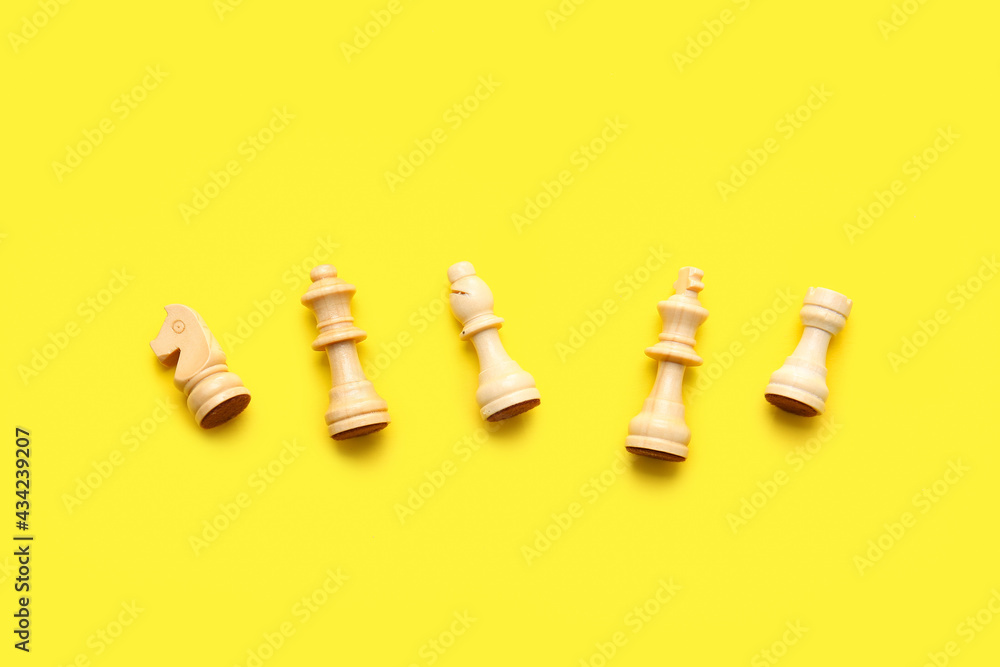 Chess pieces on color background Chess pieces on color background