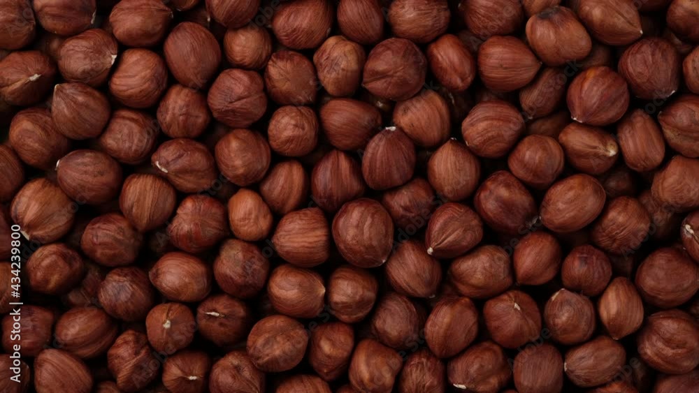 hazelnuts top view, rotation. Healthy food concept. 4K UHD video hazelnuts top view, rotation. Healthy food concept. 4K UHD video