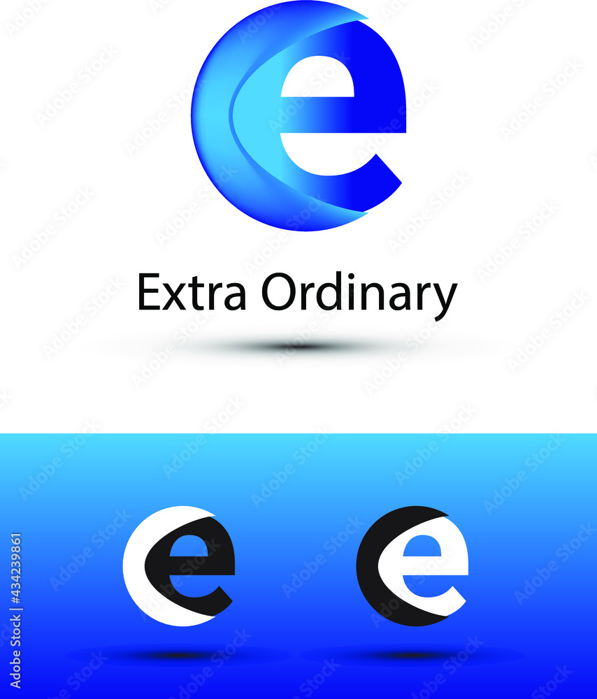 3D e letter logo design template 3D e letter logo design template