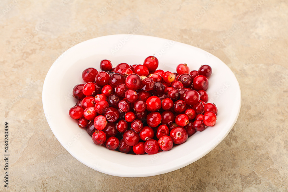 Sweet and tasty cranberry in the bowl Sweet and tasty cranberry in the bowl