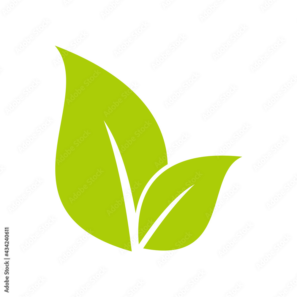 Green Leaf icon logo illustration sign Green Leaf icon logo illustration sign