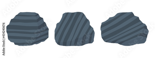 Grey bedded chert rock. Chemical depositional sedimentary rock.