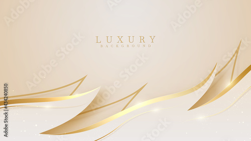 Luxury light brown pastel abstract background with golden lines sparkle. Illustration from vector about modern template design for a sweet and elegant feeling.