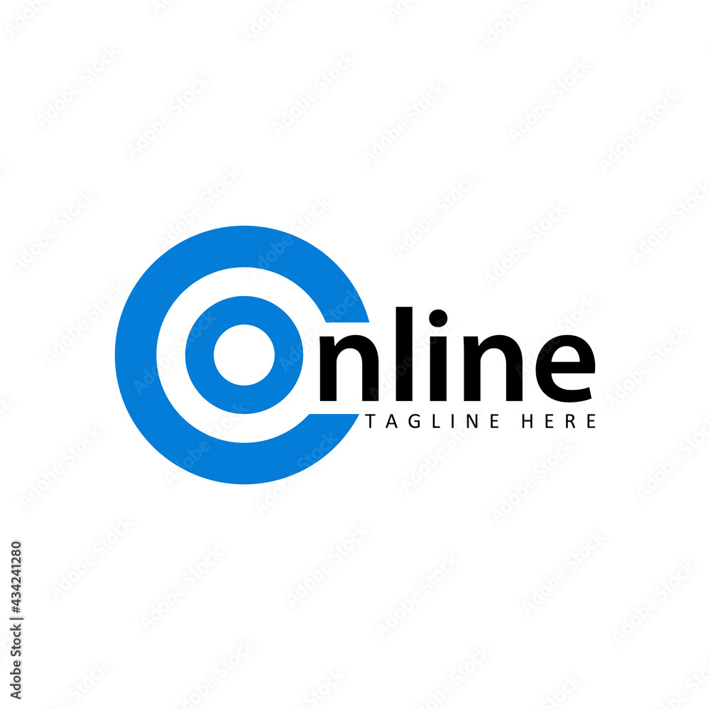 online logo template design vector in isolated white background online logo template design vector in isolated white background