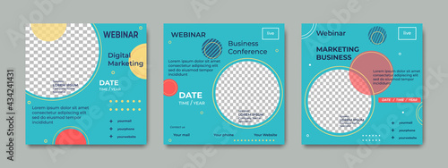 Set of sale banner social media template concept design. Suitable for Business webinar, Online marketing, promotion, banner, flyer, poster etc.