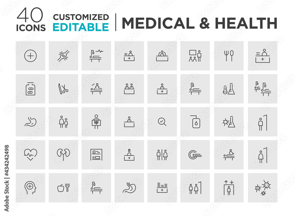 Set vector line icons, sign and symbols in flat design medicine and health with elements for mobile concepts and web apps. Collection modern infographic logo and pictogram. Set vector line icons, sign and symbols in flat design medicine and health with elements for mobile concepts and web apps. Collection modern infographic logo and pictogram.