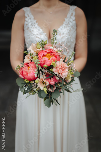 Flower bouquet at a wedding