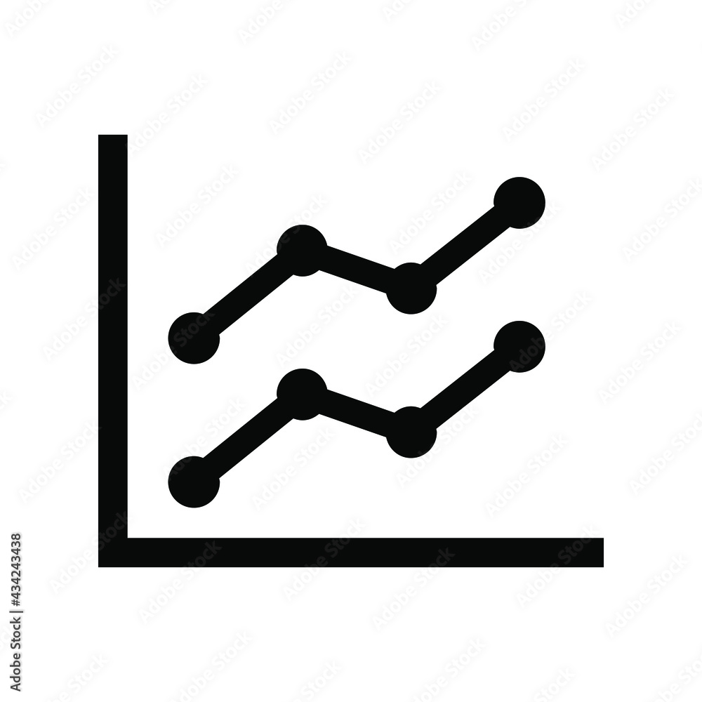 Line graph icon vector graphic illustration Line graph icon vector graphic illustration