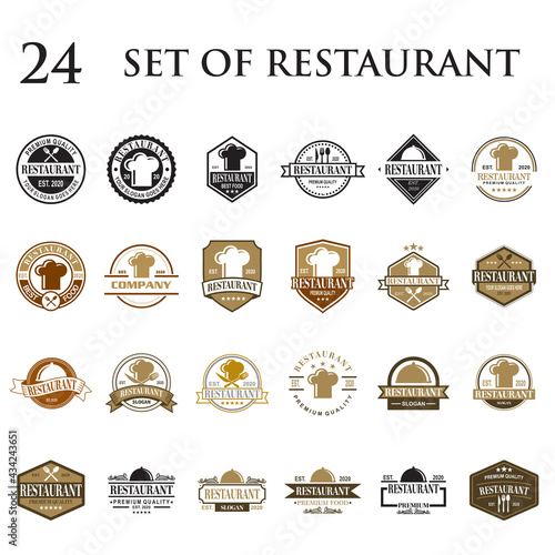 set of restaurant vector , set of food logo