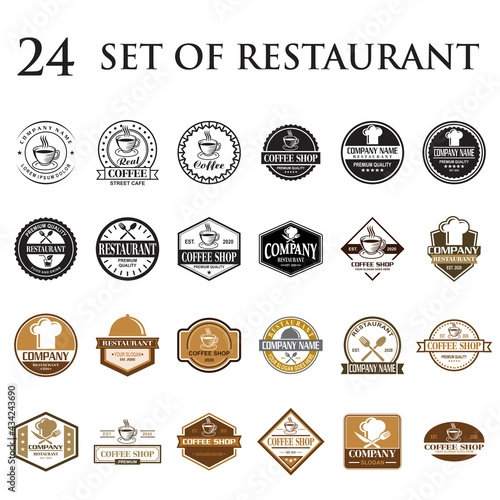 set of restaurant vector , set of food logo